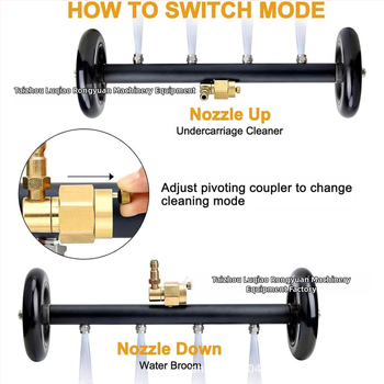 Aukšto slėgio grindų valytuvas su 4 skylėmis reguliuojamu purkštuvu, varis/nerūdijantis plienas, 4000 psi, svoris 1,9 kg