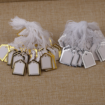 Stačiakampė papuošalų kainų etiketė, popierius, 500 vnt., 63 g pakuotėje, ekspozicijai