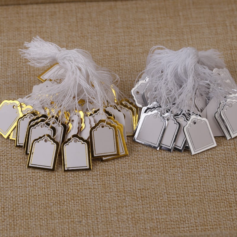 Stačiakampė papuošalų kainų etiketė, popierius, 500 vnt., 63 g pakuotėje, ekspozicijai