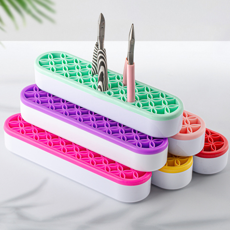 Silikoninis Įrankių Pamatinė — Saugojimo Lentyna Makiažo Įrankiams ir Rašiklio Laikiklis