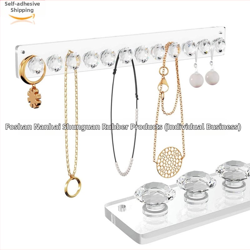 Akrilo papuošalų sieninis laikiklis – vieno sluoksnio, karoliai, apyrankės ir auskarų kabykla, lazerinis pjovimas, Ruduo 2024