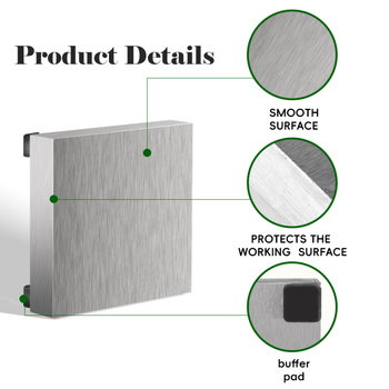 Квадратна наковалня с гумена подложка, противохлъзгаща се и амортизираща стоманена подложка за обработка на бижута