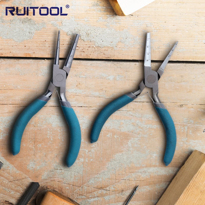 Papuošalų žnyplės su skalėmis – apvalios nosies ir adatinės žnyplės, vyniojimo žnyplės, daugiafunkciniai DIY įrankiai, prekės ženklas RUITOOL