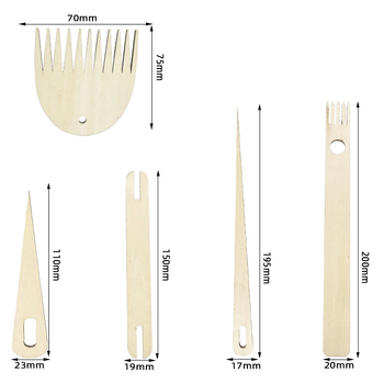 Σετ εργαλείων υφαντικής: 11 τεμάχια ξύλινα για χειροποίητο αργαλειό, περιλαμβάνει βελόνα με μεγάλο μάτι, βελόνα πλέξιμο, ξύλινο shuttle, ράβδο πλέξης και ξύλινο χτένι υφαντικής