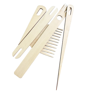 Σετ εργαλείων υφαντικής: 11 τεμάχια ξύλινα για χειροποίητο αργαλειό, περιλαμβάνει βελόνα με μεγάλο μάτι, βελόνα πλέξιμο, ξύλινο shuttle, ράβδο πλέξης και ξύλινο χτένι υφαντικής