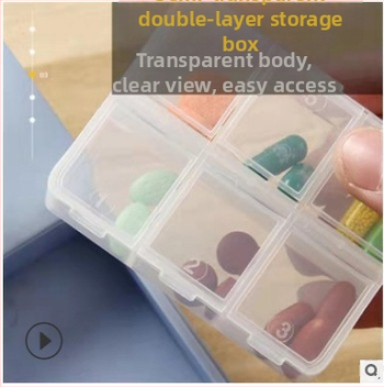 Φορητό κουτί φαρμάκων με 6 διαμερίσματα, μηχανισμός ώθηση-τράβηγμα, PP υλικό, χωρητικότητα 18L