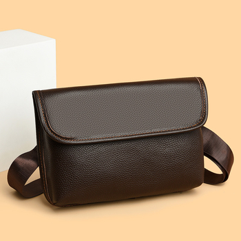 Мъжка кожена кръстосана чанта – първокласна телешка кожа, полиестрова подплата, дизайн за намаляване на натоварването, ежедневна употреба