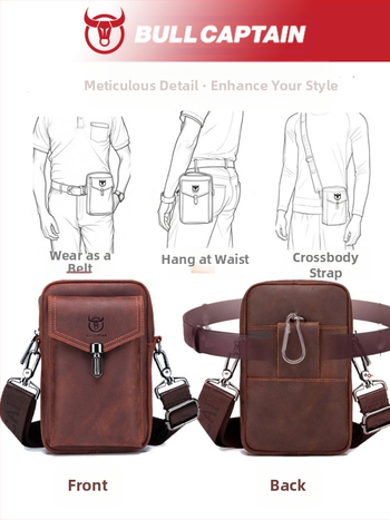 Vyriška juostinė rankinė iš Crazy Horse odos, pirmosios kartos karvių oda, kryžminis dirželio dizainas, tikra oda, verslo kelionėms