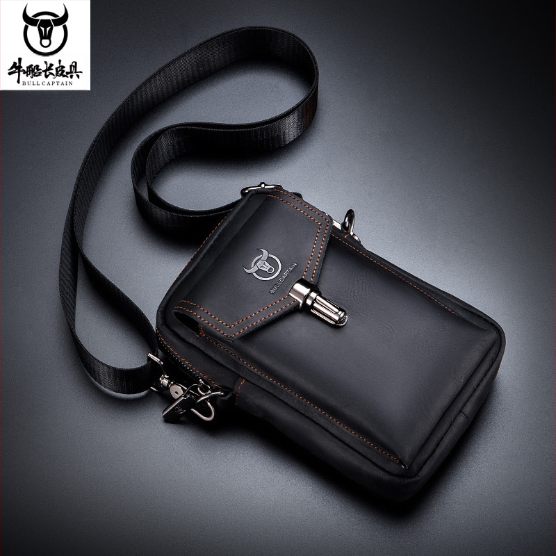 Vyriška juostinė rankinė iš Crazy Horse odos, pirmosios kartos karvių oda, kryžminis dirželio dizainas, tikra oda, verslo kelionėms