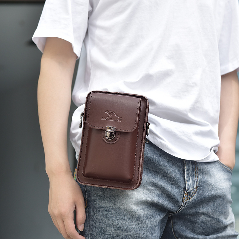 Vyrinė diržinė rankinė iš karvų odos, Pedicled Kangaroo, 2023 m. vasara, vyrams