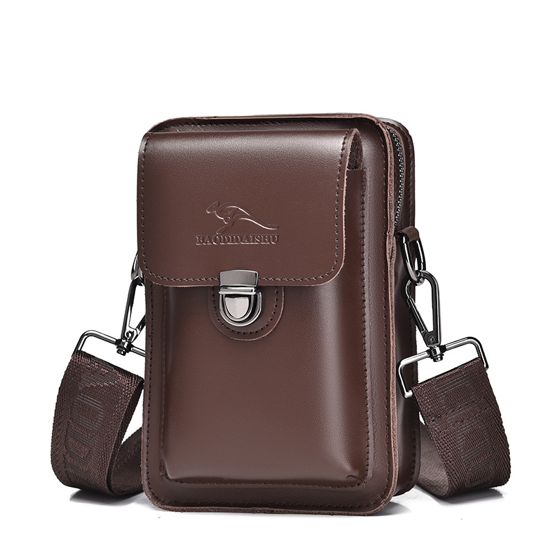 Vyrinė diržinė rankinė iš karvų odos, Pedicled Kangaroo, 2023 m. vasara, vyrams