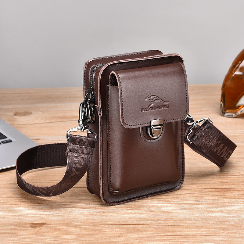 Vyrinė diržinė rankinė iš karvų odos, Pedicled Kangaroo, 2023 m. vasara, vyrams