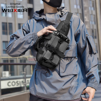 WEIXIER Vyrų juosmens krepšys – gatvės stilius, Oxford audinys, kvėpuojantis, atsparus vandeniui, antibakterinis, atsparus nusidėvėjimui