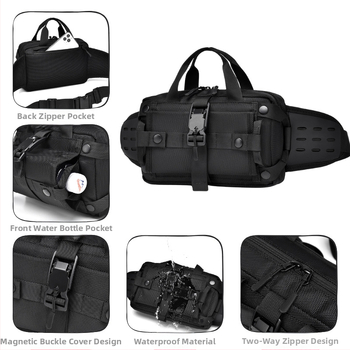 WEIXIER Vyrų juosmens krepšys – gatvės stilius, Oxford audinys, kvėpuojantis, atsparus vandeniui, antibakterinis, atsparus nusidėvėjimui