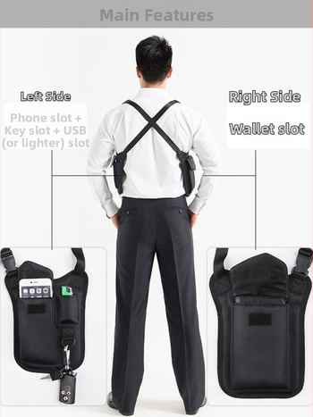 CWILKES Anti-theft sling bag pažastims skirtas lauko sportui — nailonas, ultra lengvas, kvėpuojantis, atsparus vandeniui, iš plėčiamas