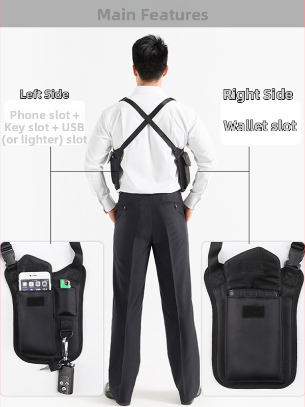 CWILKES Подмишнична антикрадна торба за outdoor спортове — нейлон, дишаща, водоустойчива, ултралека, разширяема