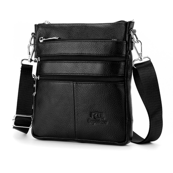 Мъжка кожена чанта през рамо – кожа от първи слой, водоустойчива, ултралека, защита срещу кражба, голям капацитет