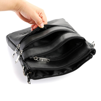 Мъжка кожена чанта през рамо – кожа от първи слой, водоустойчива, ултралека, защита срещу кражба, голям капацитет