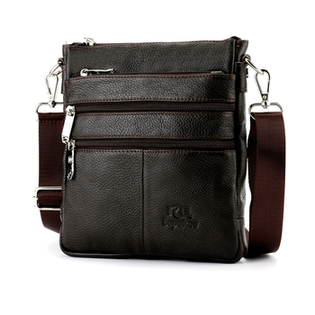 Мъжка кожена чанта през рамо – кожа от първи слой, водоустойчива, ултралека, защита срещу кражба, голям капацитет