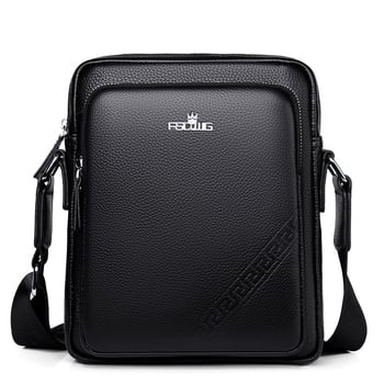 Мъжка чанта за рамо за бизнес пътуване (естествена кожа, 9-инчов лаптоп, износоустойчива)