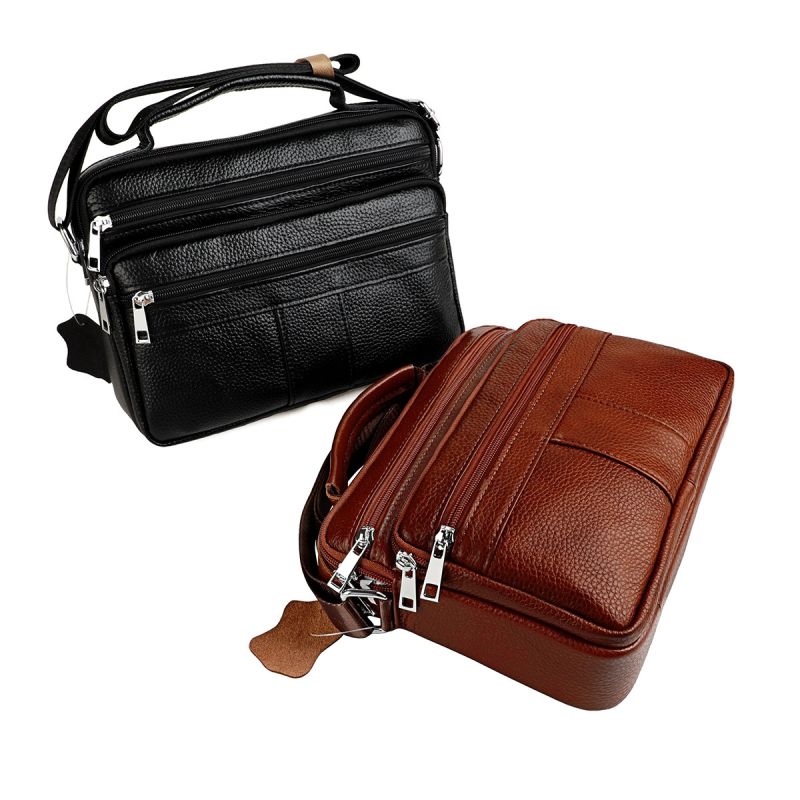 Vyrų krūtinės rankinė iš aukštos kokybės odos, tinkama 8 colių nešiojamam kompiuteriui, atspari vandeniui ir apsauganti nuo vagystės