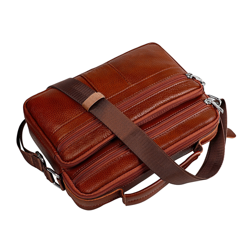 Vyrų krūtinės rankinė iš aukštos kokybės odos, tinkama 8 colių nešiojamam kompiuteriui, atspari vandeniui ir apsauganti nuo vagystės