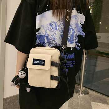 Мъжка кръстосана чанта през рамо, найлон, уличен стил, дишаща материя, модел с букви, пролет 2025