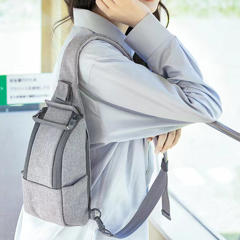 Crossbody rankinė kasdieniam naudojimui — miesto paprastas stilius, Oxford audinys, vienspalvė, poliesterio pamušalas, telpa 8 colių nešiojamąjį