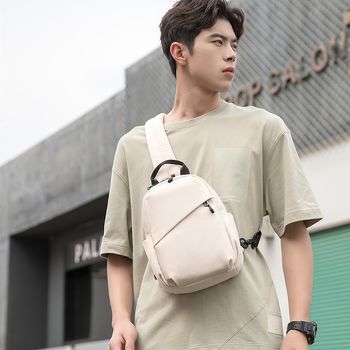 Мъжка чанта през рамо от нейлон, дишаща, водоустойчива, ултралека, едноцветна