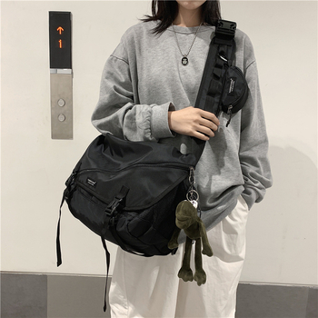 Νάιλον Tote τσάντα με φερμουάρ, σχήμα κουβά, επένδυση πολυεστέρα, μονό ιμάντας, κατάλληλη για αναψυχή και ταξίδια