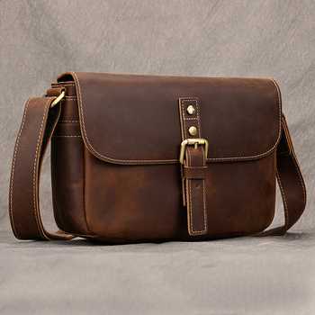 Vīriešu pleca soma no īstas ādas, pirmā slāņa teļa āda, izturīga pret nolietojumu, retro stils, piemērota brīvā laika ceļojumiem