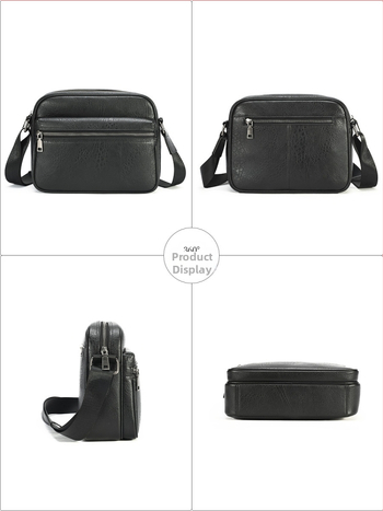 Vīriešu plecu soma no īstas ādas ar augšējā slāņa govs ādas tekstūru, pilsētas minimalistisks dizains, nodilumizturīga.