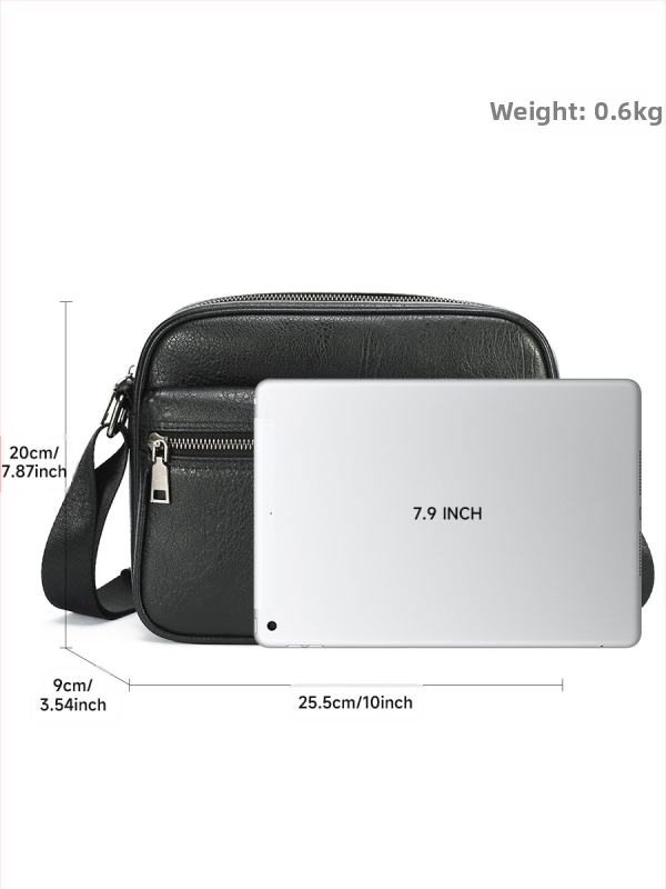 Vīriešu plecu soma no īstas ādas ar augšējā slāņa govs ādas tekstūru, pilsētas minimalistisks dizains, nodilumizturīga.