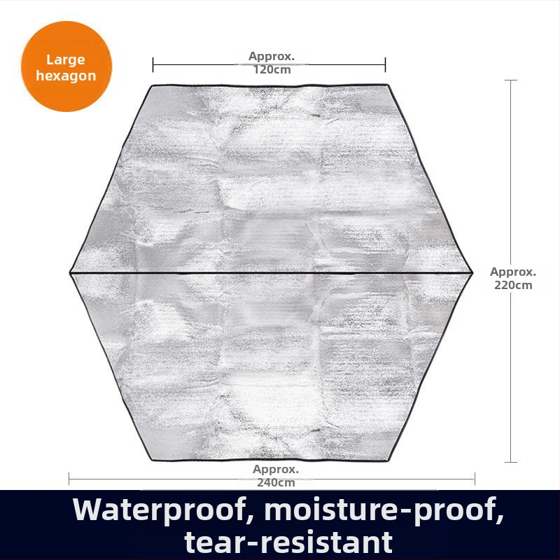 Liels ārējs telts matrača ar EVA alumīnija foliju, biezināts mitrumizturīgs un ūdensizturīgs, piemērots vairākiem cilvēkiem, modelis HW-D1676, audums: vidējā PE putas + divas puses alumīnija folija