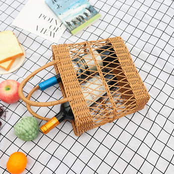 Καλάθι αποθήκευσης, χειροποίητο από μίμηση ρατάν, φορητό σχέδιο πικνίκ, ιαπωνικό στυλ (Υλικό: μιμούμενο ρατάν; Στυλ: Ιαπωνικό; Πακέτο: 6 τεμάχια; Κυκλοφόρησε: 2022)