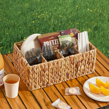 Πλεκτό καλάθι αποθήκευσης σε σκανδιναβικό στυλ για κουζίνα και γραφείο, κατάλληλο για τηλεχειριστήρες, καλλυντικά και χαρτικά