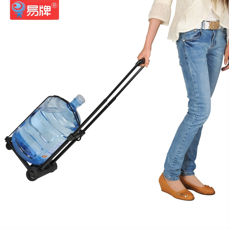 Двуколесна количка за пазаруване, сгъваема и преносима, железен каркас, товароподемност 30 кг, тегло 2,0 кг