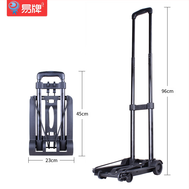 Δίτροχος καρότσι μεταφοράς, πτυσσόμενο και φορητό, σιδερένιος σκελετός, μέγιστη φόρτωση 30 kg, βάρος 2,0 kg