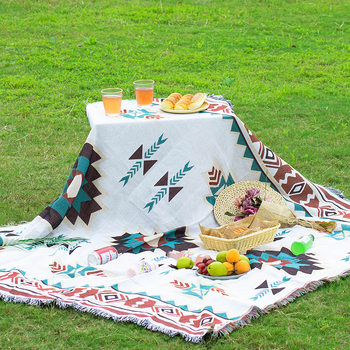 Piknika sega kempingam ar etnisku stilu, bieza, pārnēsājama, mitruma izturīga (Materiāls: PE Cotton; Zīmols: Other)