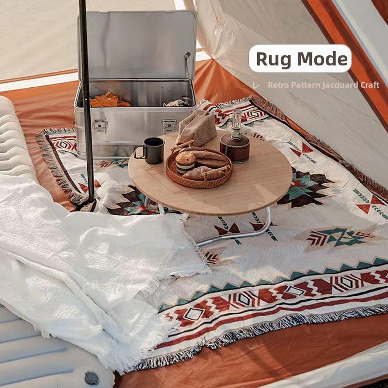 Piknika sega kempingam ar etnisku stilu, bieza, pārnēsājama, mitruma izturīga (Materiāls: PE Cotton; Zīmols: Other)