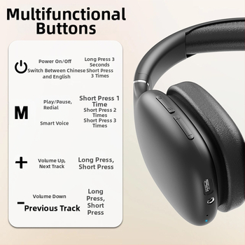 Игрален безжичен хедсет с шумопотискане, Bluetooth 5.4, обхват до 10 м, батерия над 8 часа, стил на глава, стерео звук