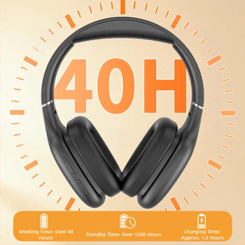 Игрален безжичен хедсет с шумопотискане, Bluetooth 5.4, обхват до 10 м, батерия над 8 часа, стил на глава, стерео звук