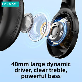 Bluetooth слушалка за глава с поддръжка за обаждания и музика, Bluetooth 5.3, обхват 10 м, живот на батерията над 8 ч, стерео