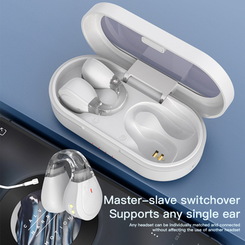 ТWS истински безжични слушалки с клип за ухото и докосване, Bluetooth 5.4, IPX4, 4–8 ч време за работа, обхват 10 м