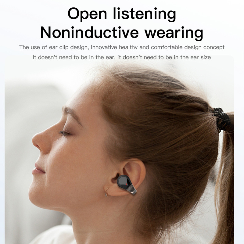 ТWS истински безжични слушалки с клип за ухото и докосване, Bluetooth 5.4, IPX4, 4–8 ч време за работа, обхват 10 м