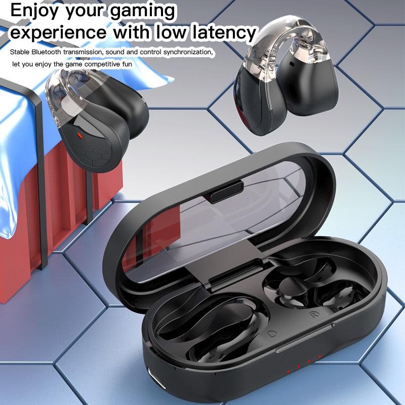 ТWS истински безжични слушалки с клип за ухото и докосване, Bluetooth 5.4, IPX4, 4–8 ч време за работа, обхват 10 м