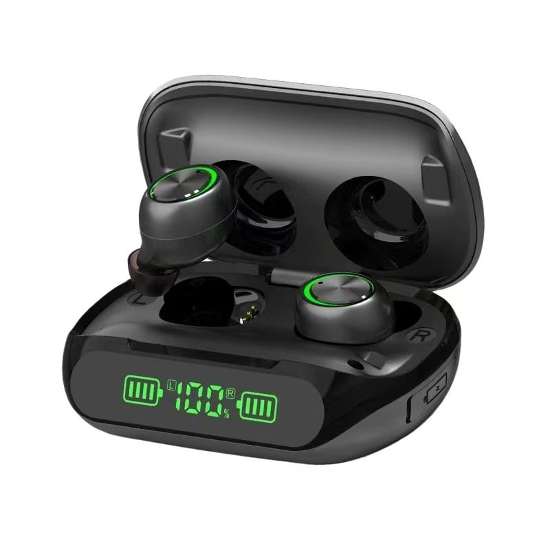 H66 истински безжични гейминг слушалки, в ухото стерео, Bluetooth 5.3, IPX7 водоустойчиви, над 8 часа живот на батерията, NFC и цифров дисплей