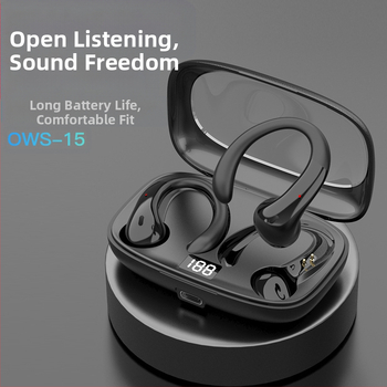 OWS-15 Безжични Bluetooth слушалки за ухото (Bluetooth 5.3+EDR; обхват 10 м; живот на батерията >8 ч; шумопотискане; стерео звук)
