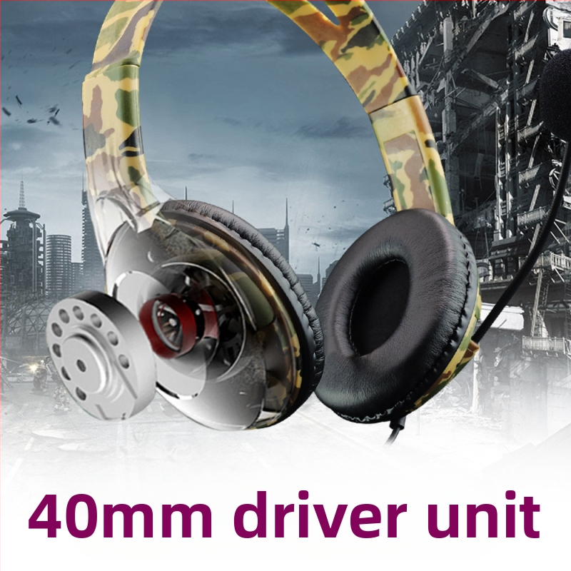 Жични игрови слушалки с микрофон, 40 мм драйвери, 3,5 мм жак, честотен обхват 20–20 000 Hz, импеданс 32 Ω