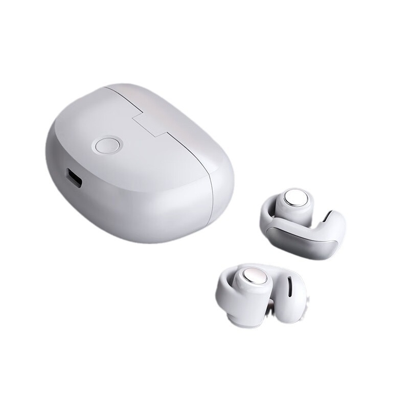 V12 išmaniosios vertimo ausinės su ausies klipu, Bluetooth 5.4, 15 m diapazonas, IPX5 atsparumas vandeniui, veikimo laikas 4–8 val.